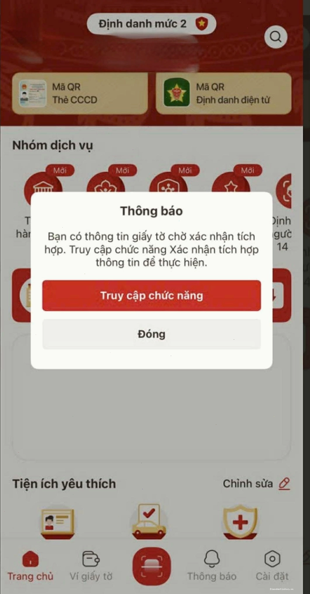 Hình ảnh minh họa bước đầu tiên của quy trình xác thực SIM trên VNeID