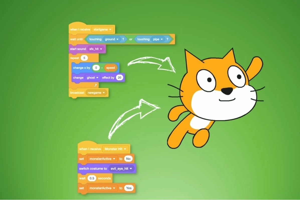 Hình ảnh minh họa trẻ em đang sử dụng phần mềm Scratch