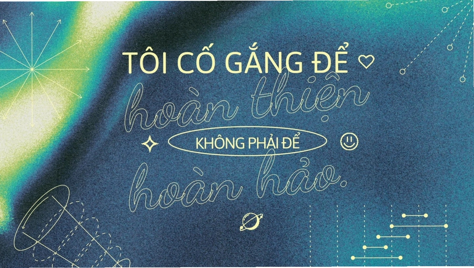 Hình nền máy tính phá cách tạo động lực màu xanh lá và coban