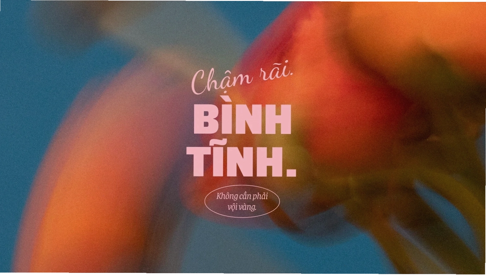 Hình nền máy tính tạo động lực với tông màu xanh denim và đỏ hồng