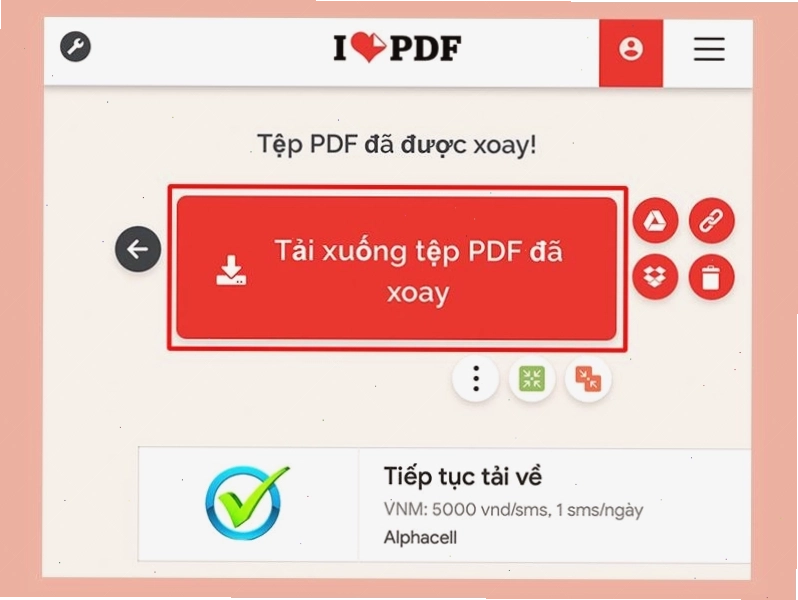 Hoàn tất quá trình xoay file PDF trên iLovePDF