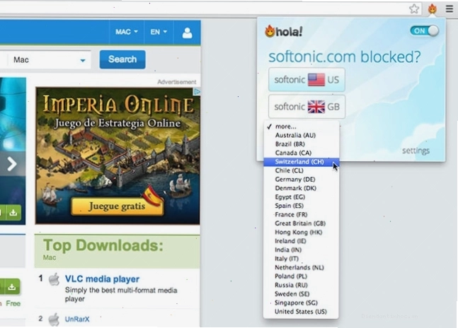 Hola VPN cho phép truy cập các trang web và nội dung phát trực tuyến ở những khu vực khác nhau trên thế giới