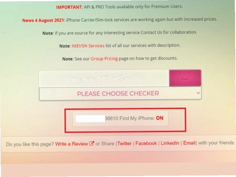 Hướng dẫn check iCloud ẩn qua website Sickw