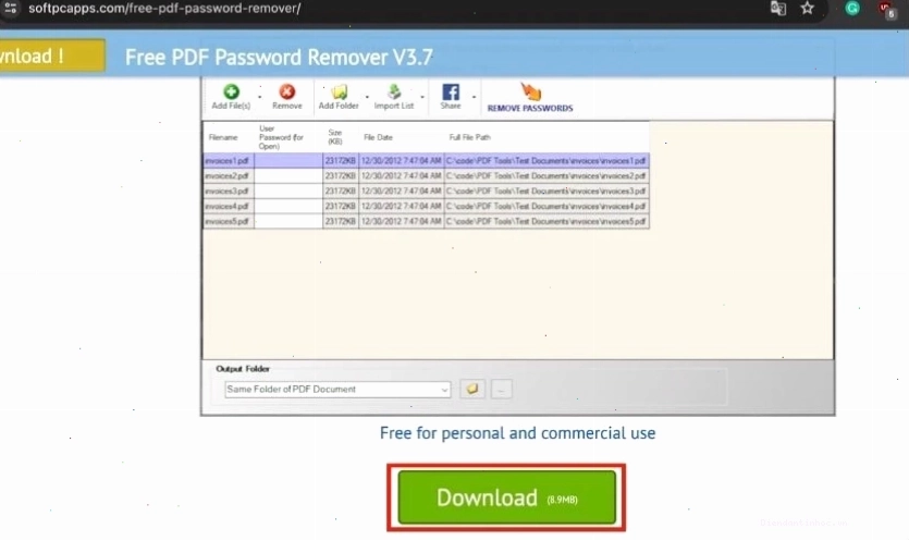 Hướng dẫn mở khóa file PDF bằng phần mềm Free PDF Password Remover