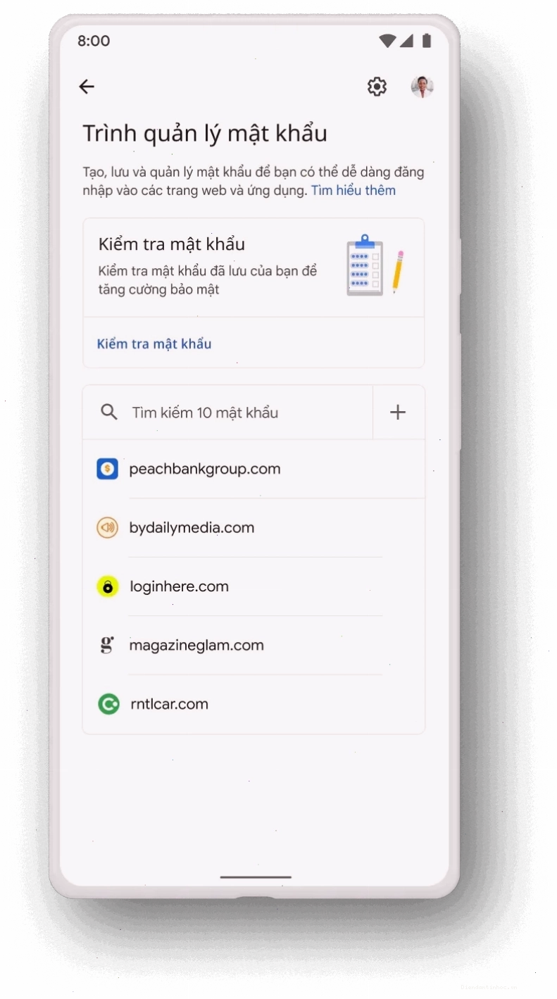 Hướng dẫn nhập mật khẩu trên thiết bị di động