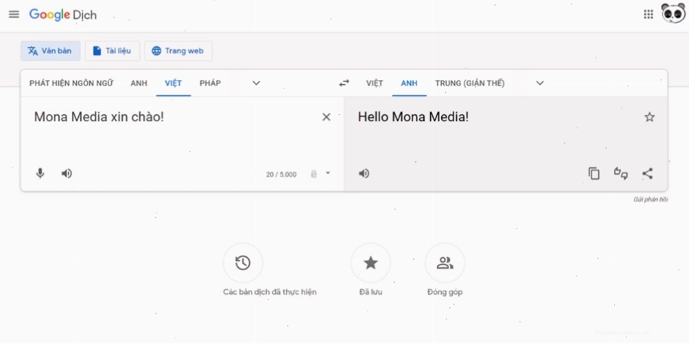 Hướng dẫn sử dụng Google Dịch trên máy tính