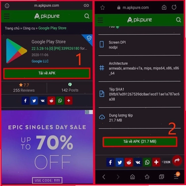 Hướng dẫn tải file CH Play APK