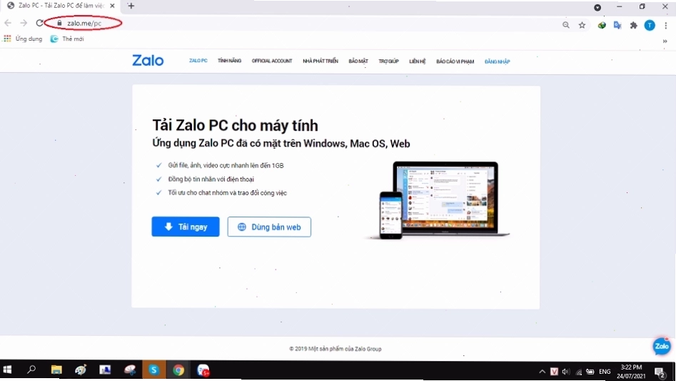 Hướng dẫn tải Zalo về máy tính Windows hoặc Macbook
