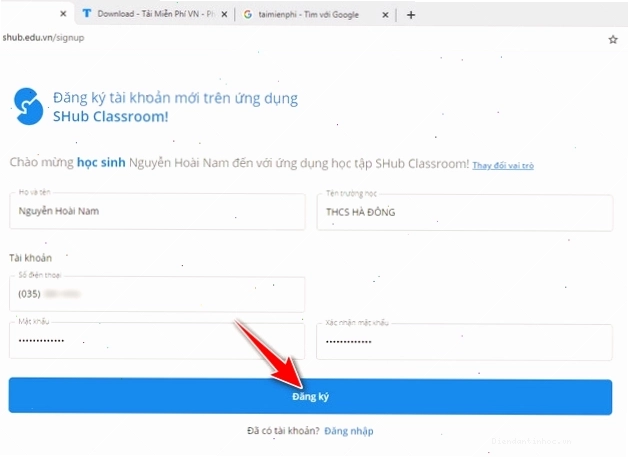 Hướng dẫn tạo tài khoản SHub Classroom để quản lý bài tập