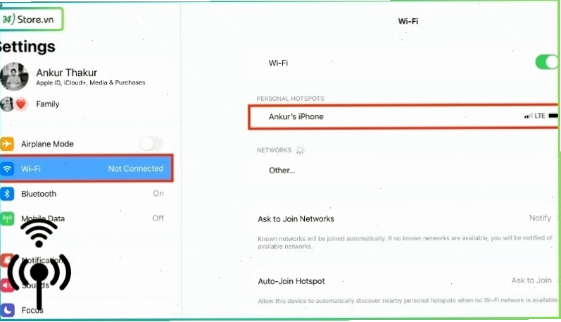 Kết nối điện thoại Android với Wifi phát từ iPhone