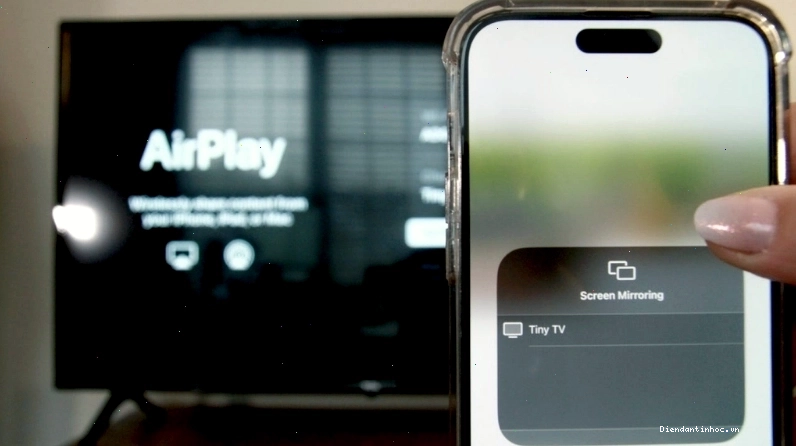 Kết nối iPhone với tivi Samsung bằng tính năng AirPlay để chia sẻ nội dung