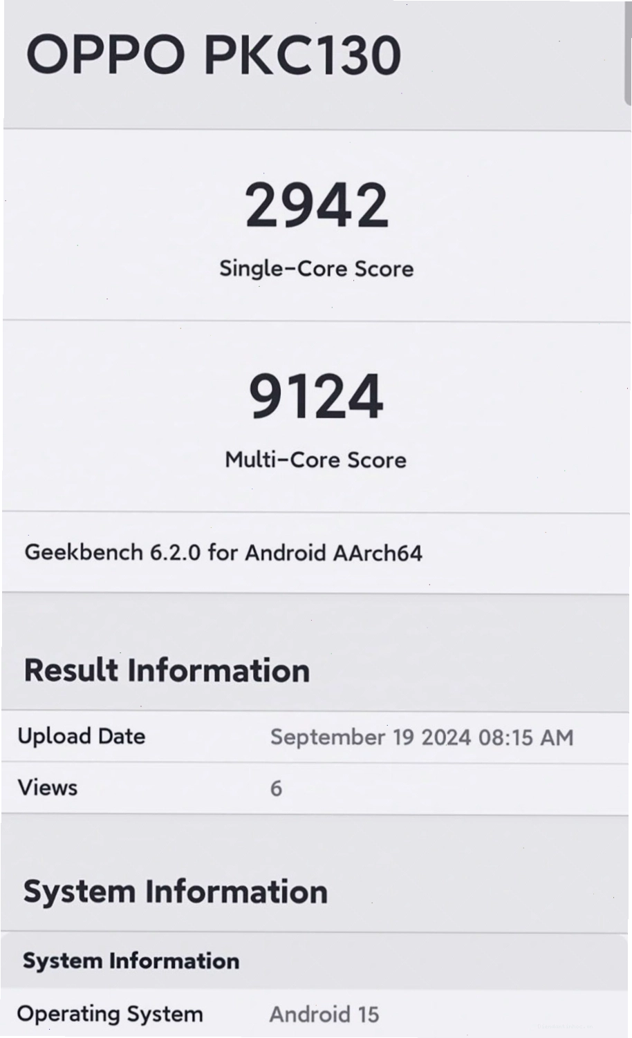 Kết quả benchmark Dimensity 9400 trên Geekbench 6