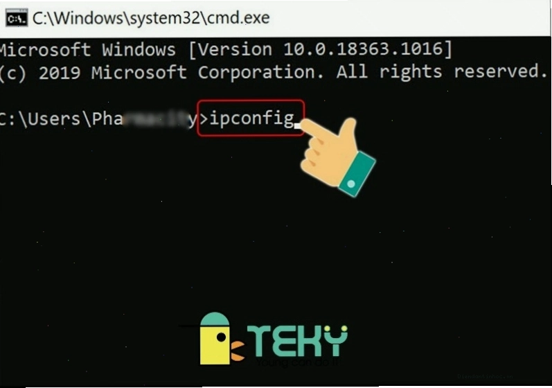 Kết quả hiển thị địa chỉ IPv4 sau khi chạy lệnh ipconfig