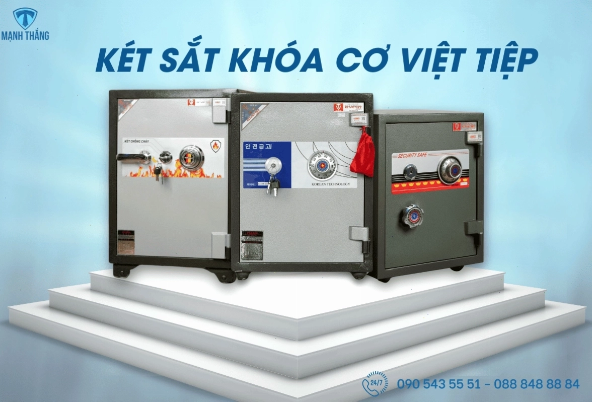 Két sắt Việt Tiệp khóa cơ với thiết kế cổ điển và chắc chắn