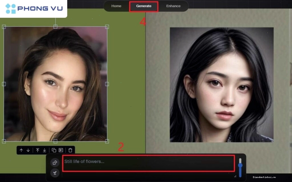 Khả năng chỉnh sửa hình ảnh chi tiết của Krea AI
