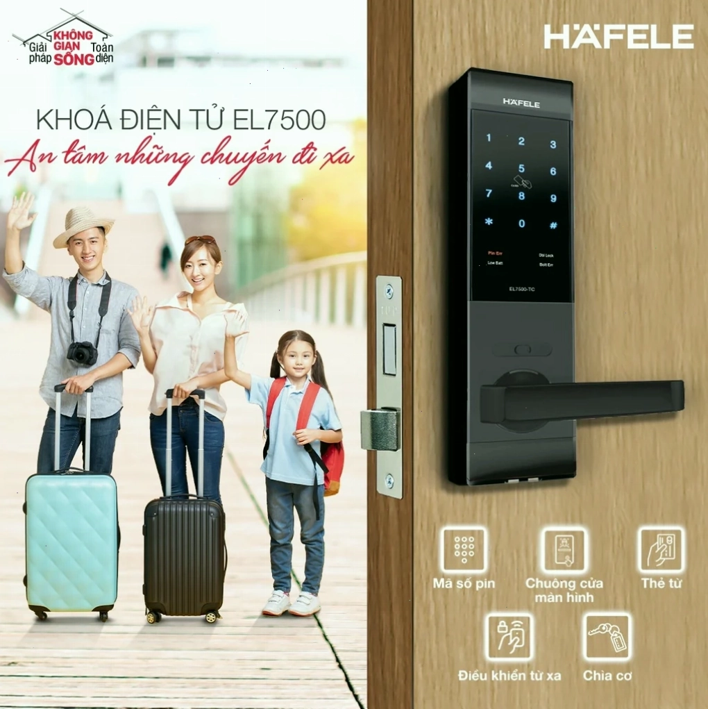 Khóa cửa vân tay Hafele đảm bảo an toàn và bảo mật