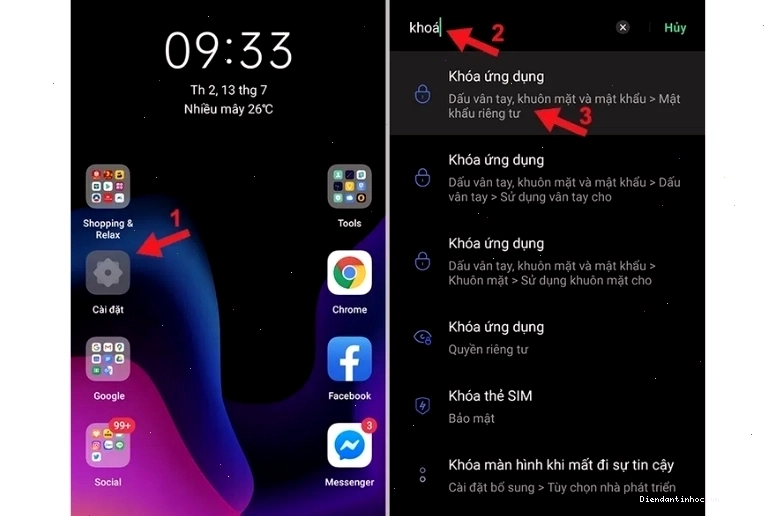 Khóa ứng dụng trên OPPO và Realme