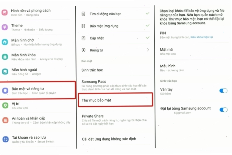 Khóa ứng dụng trên Samsung bằng Thư mục bảo mật