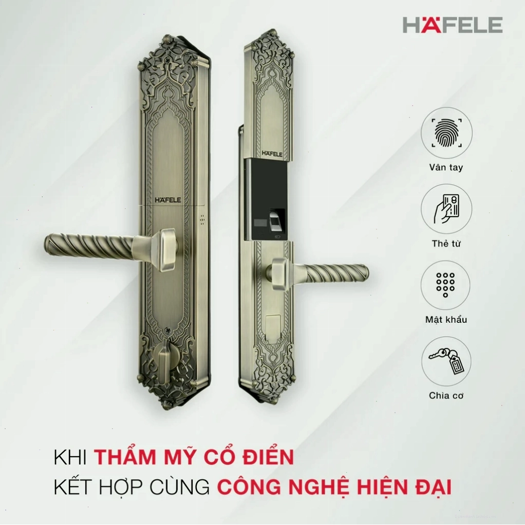 Khóa vân tay Hafele với thiết kế hiện đại và sang trọng
