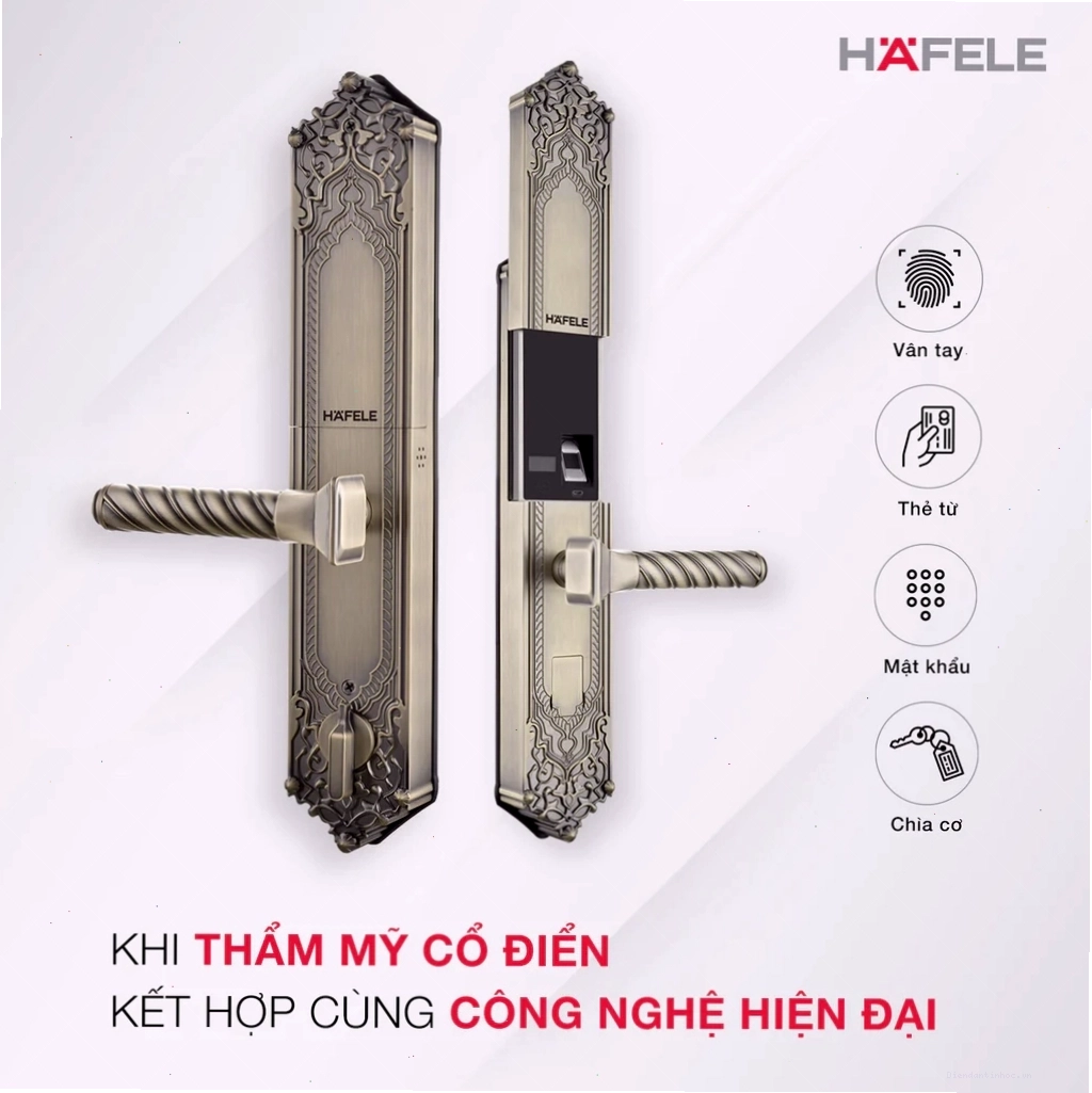 Khóa vân tay Hafele với thiết kế hiện đại và sang trọng