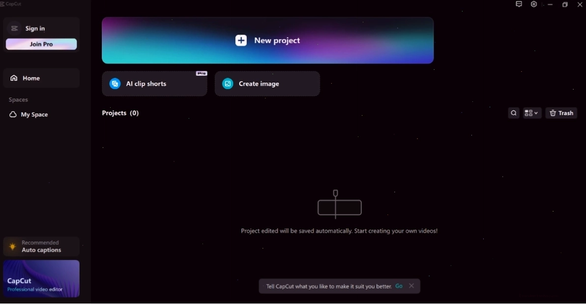 Khởi chạy CapCut từ màn hình desktop hoặc menu Start