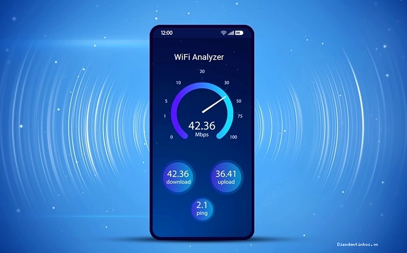 Kiểm tra tín hiệu WiFi bằng ứng dụng để phát hiện nguyên nhân sóng WiFi mạnh nhưng vào mạng yếu