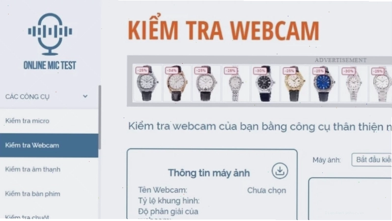 Kiểm tra webcam trên laptop với các công cụ trực tuyến