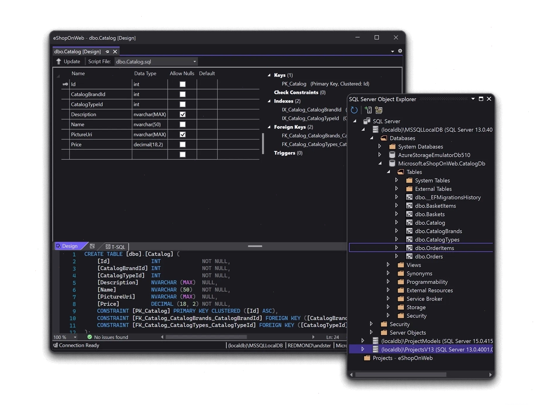 Làm việc với cơ sở dữ liệu trong Visual Studio