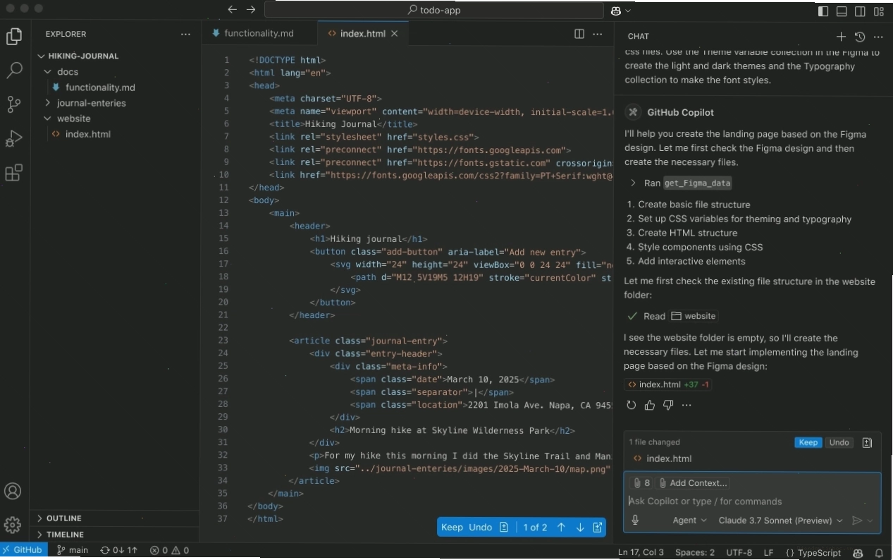Làm việc với GitHub Copilot agent mode để chỉnh sửa code trong không gian làm việc
