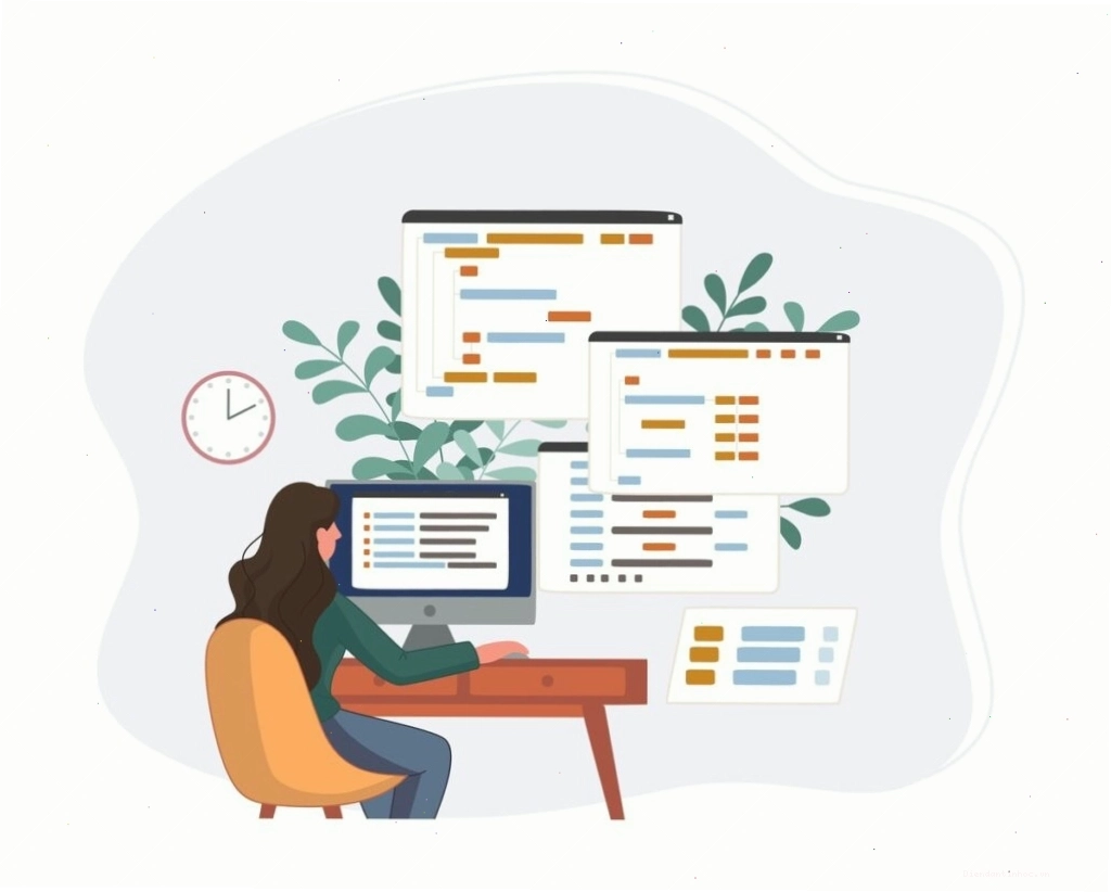 Lập trình viên làm việc trên mã nguồn website