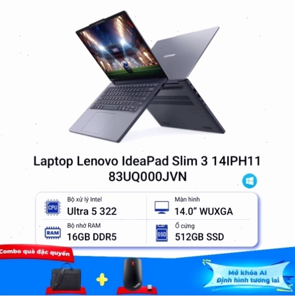 Laptop Lenovo IdeaPad Slim 3 14IPH11 83UQ000JVN phù hợp cho học tập và công việc văn phòng