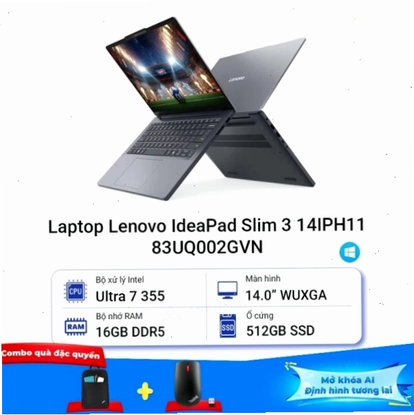 Laptop Lenovo IdeaPad Slim 3 14IPH11 83UQ002GVN với nhiều tùy chọn cấu hình
