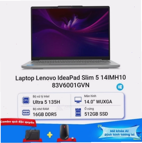 Laptop Lenovo IdeaPad Slim 5 14IMH10 83V6001GVN có thiết kế hiện đại