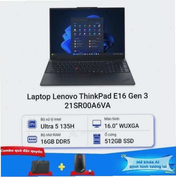 Laptop Lenovo ThinkPad E16 Gen 3 21SR00A6VA - Mẫu laptop doanh nhân bền bỉ