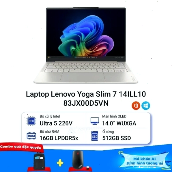 Laptop Lenovo Yoga Slim 7 14ILL10 83JX00D5VN với thiết kế thời trang và hiệu năng ấn tượng