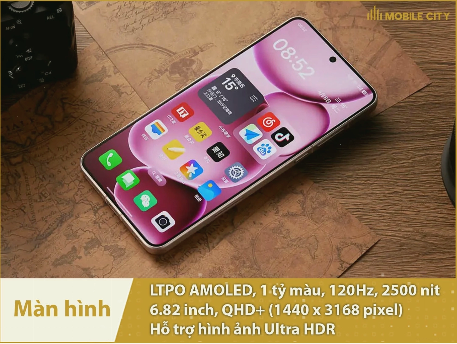 Màn hình LTPO AMOLED 1 tỷ màu của OPPO Find X8 Ultra