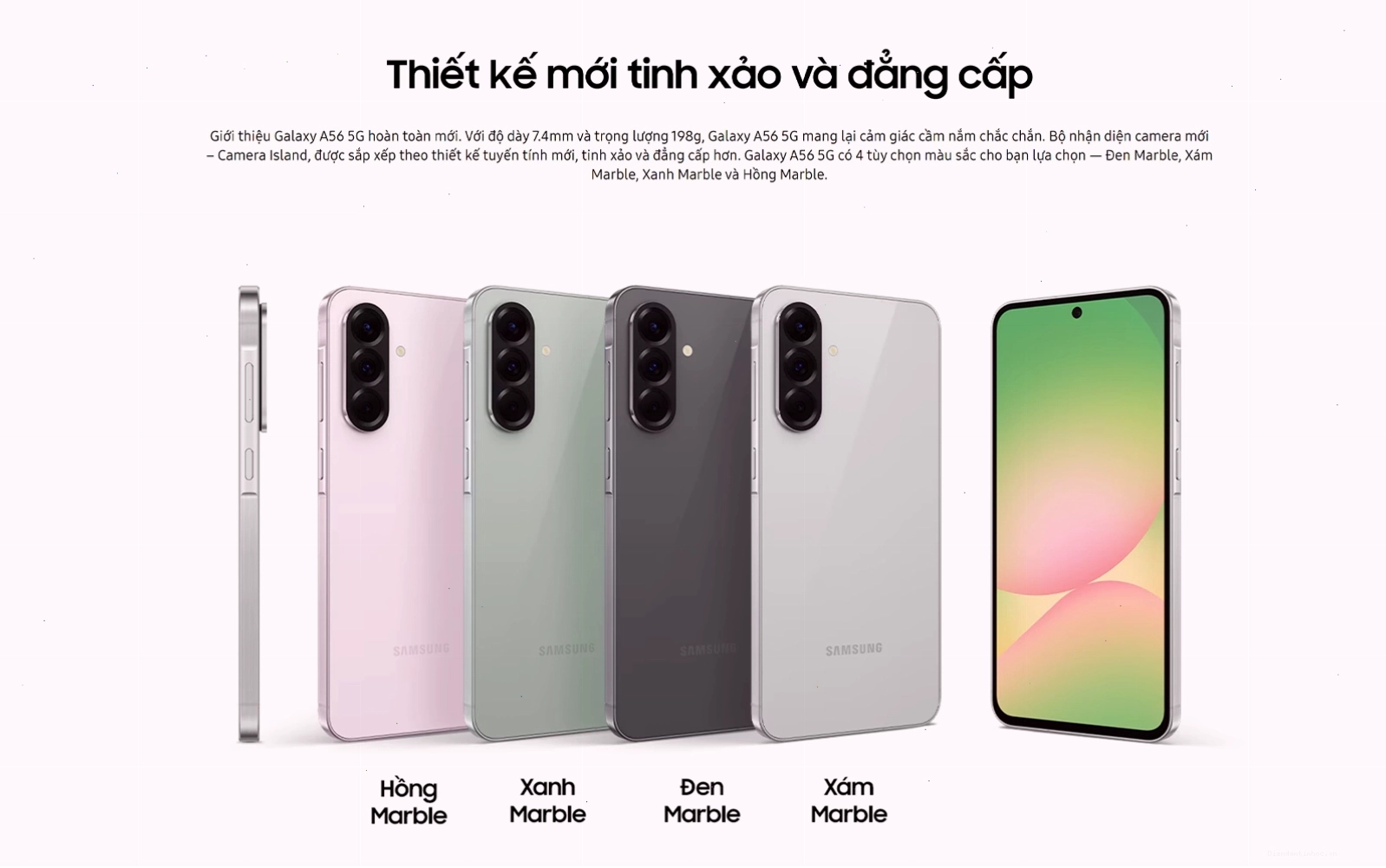 Màn hình Samsung Galaxy A56 hiển thị sắc nét dưới ánh sáng mạnh
