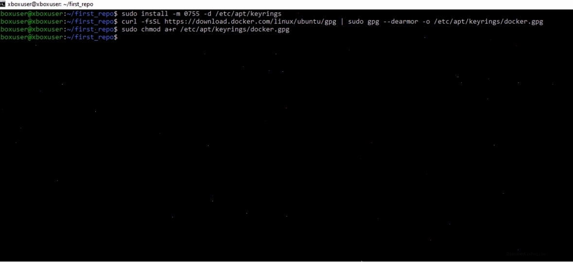 Màn hình xác nhận cài đặt Docker thành công