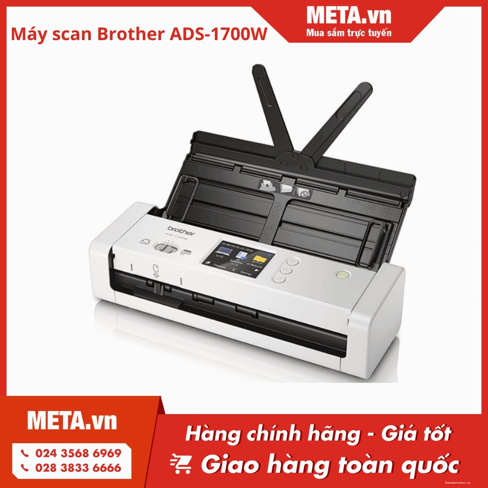 Máy scan Brother ADS-1.700W với kết nối Wi-Fi