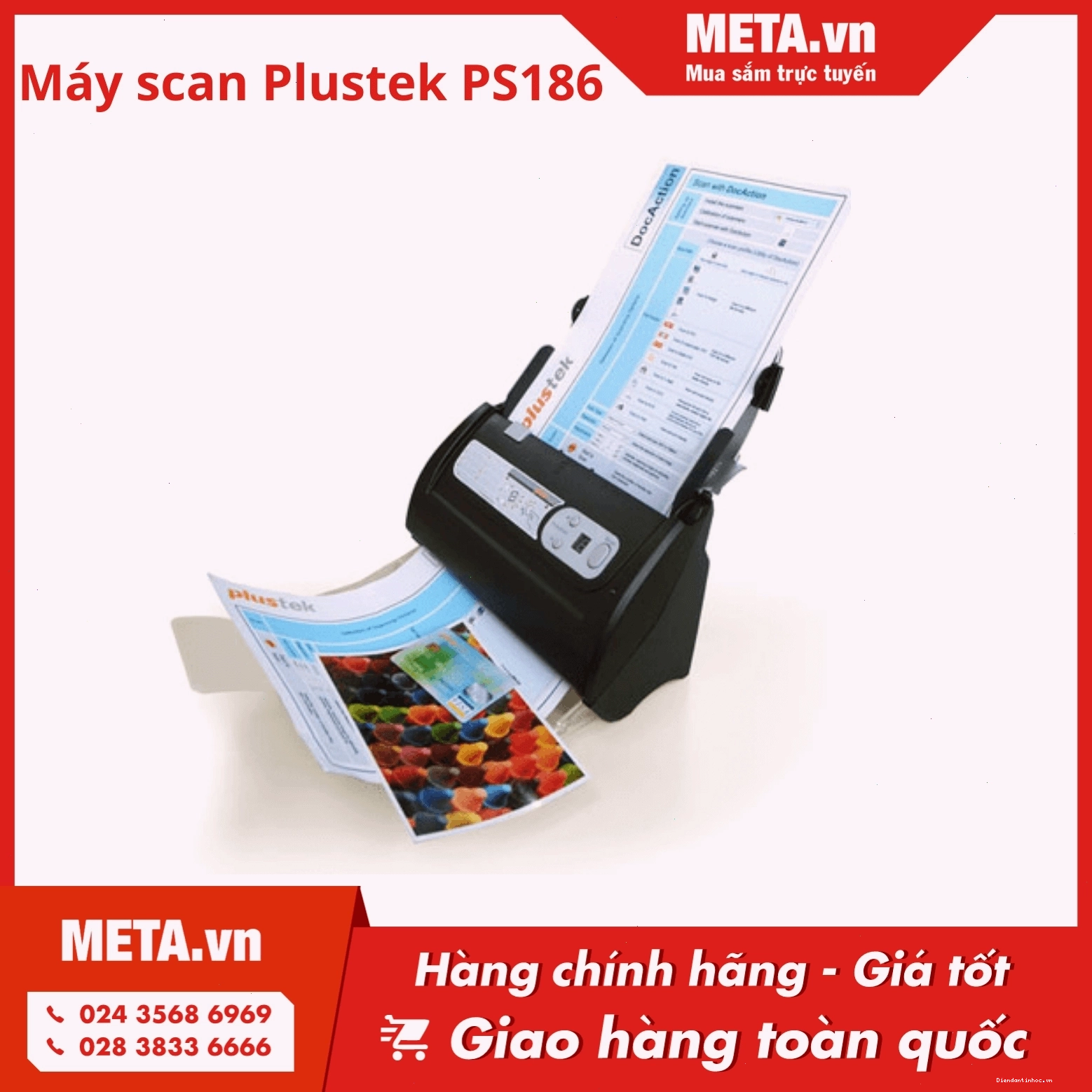 Máy scan Plustek PS186 với khả năng quét liên tục