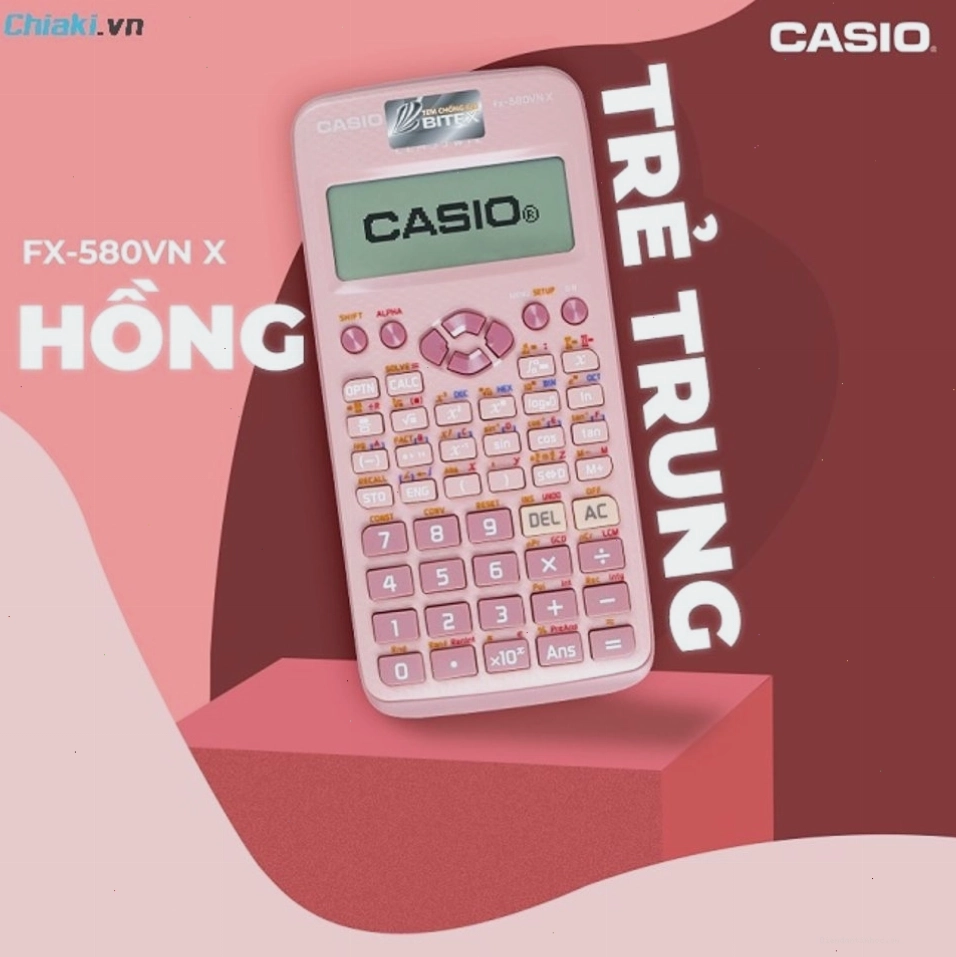Máy tính Casio FX-580VNX hiện sở hữu thiết kế hiện đại, mỏng nhẹ