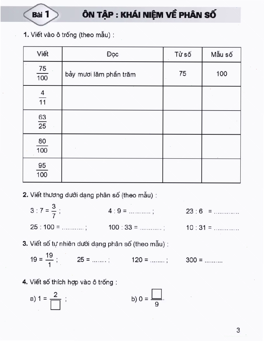 Minh họa bài toán tỉ số phần trăm trong vở bài tập toán lớp 5