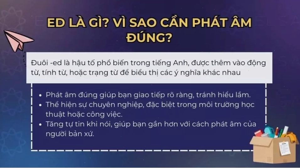 Minh họa cách phát âm đuôi ed là /d/
