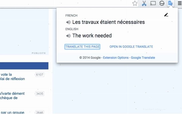 Minh họa giao diện dịch trang web chi tiết của Google Translate