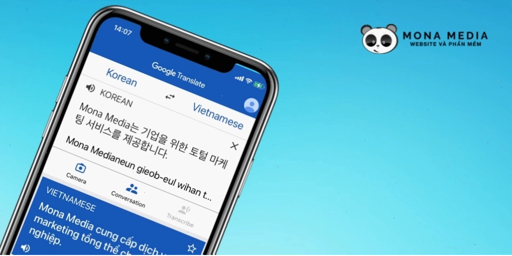 Minh họa giao diện Google Dịch