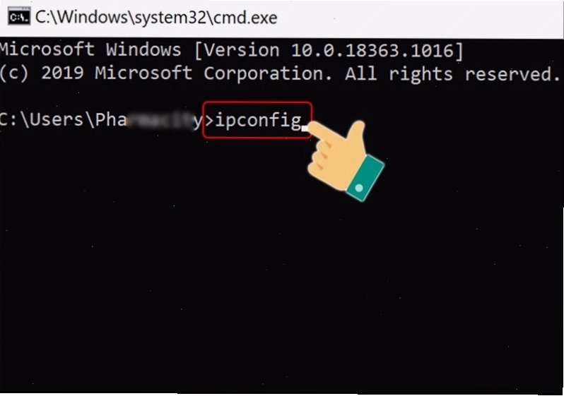 Minh họa giao diện xem IP