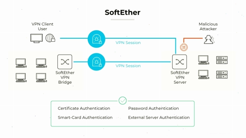 Minh họa hoạt động của giao thức SoftEther VPN