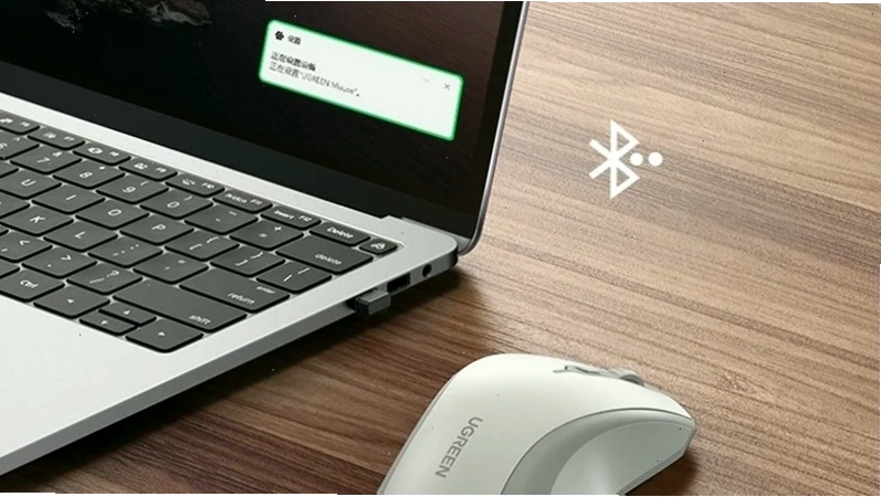 Minh họa quy trình kết nối chuột Bluetooth với laptop
