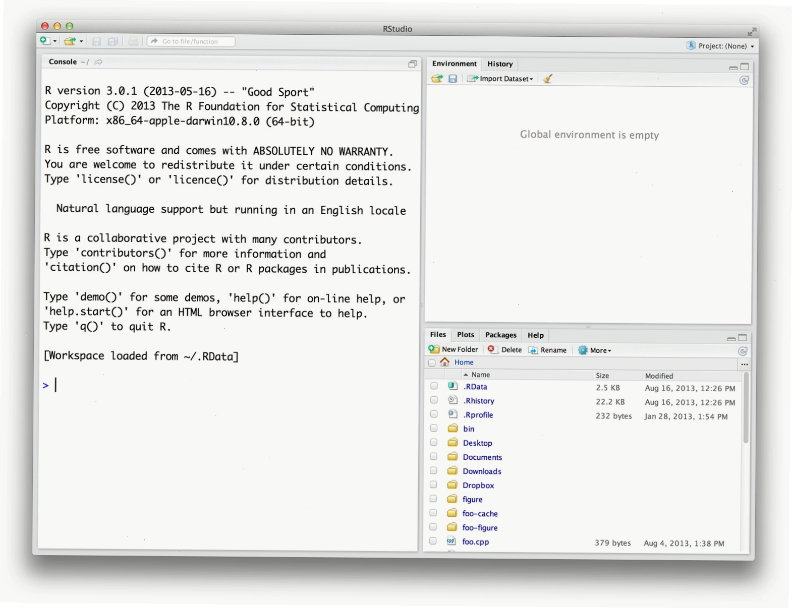Mô tả giao diện làm việc của RStudio IDE