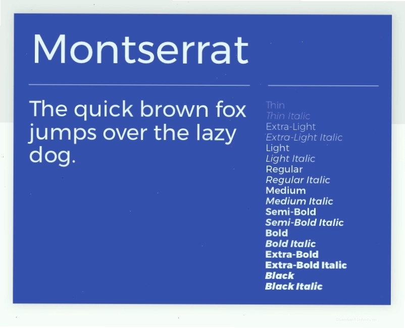 Montserrat - một font Google phổ biến